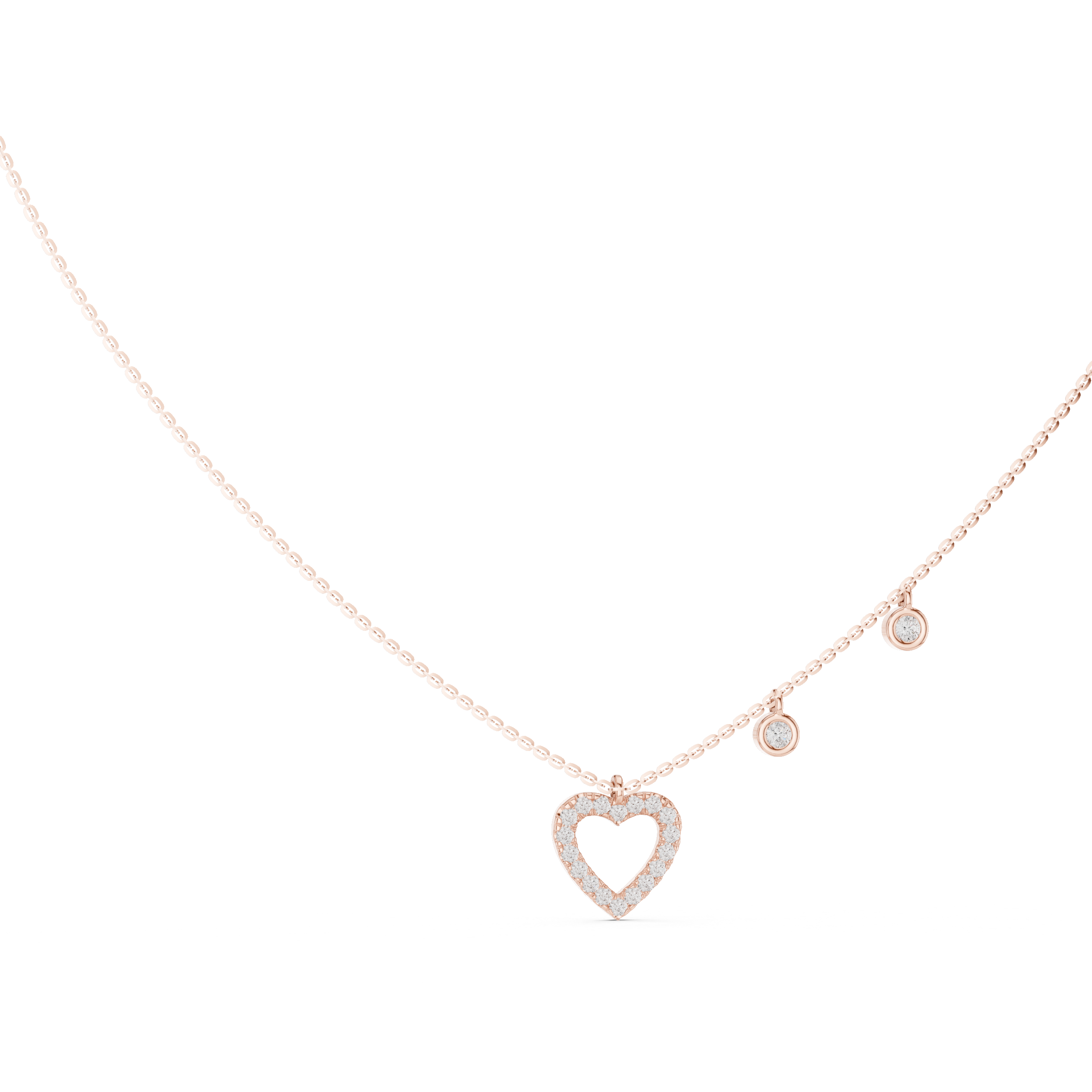 925 Silver Moissanite Heart Shape Pendant 14K Gold Plated