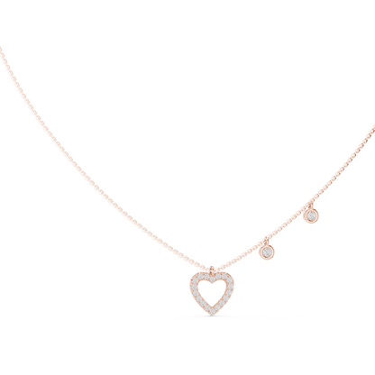 925 Silver Moissanite Heart Shape Pendant 14K Gold Plated