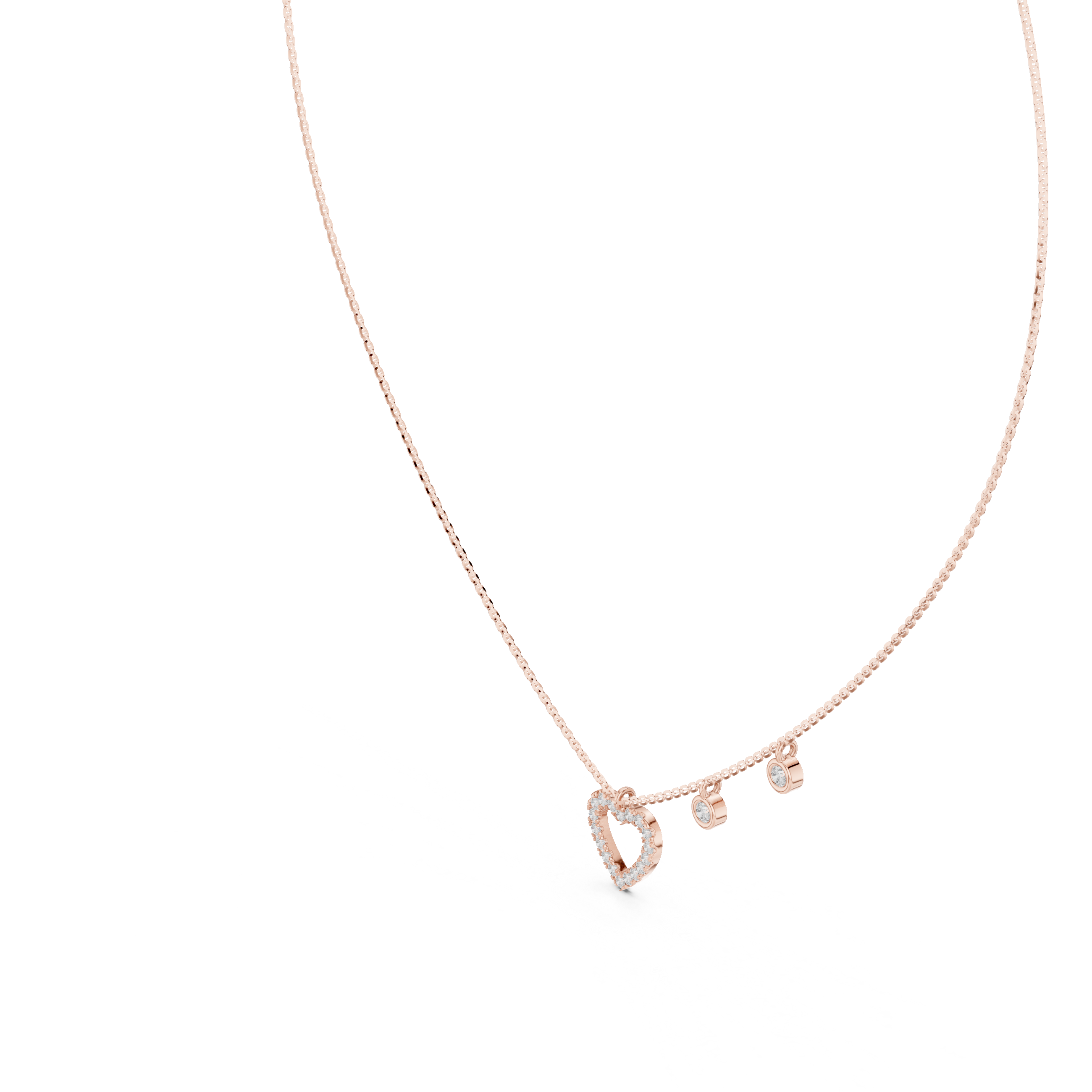 925 Silver Moissanite Heart Shape Pendant 14K Gold Plated