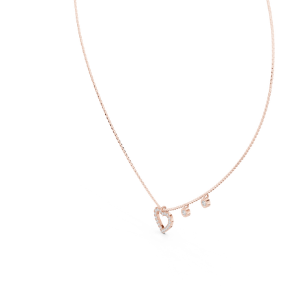 925 Silver Moissanite Heart Shape Pendant 14K Gold Plated