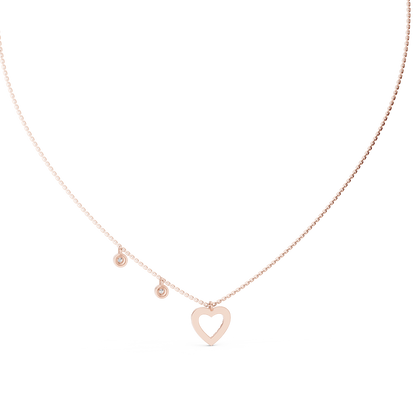 925 Silver Moissanite Heart Shape Pendant 14K Gold Plated