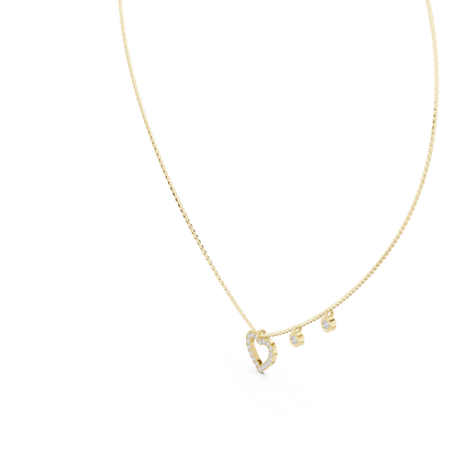 925 Silver Moissanite Heart Shape Pendant 14K Gold Plated