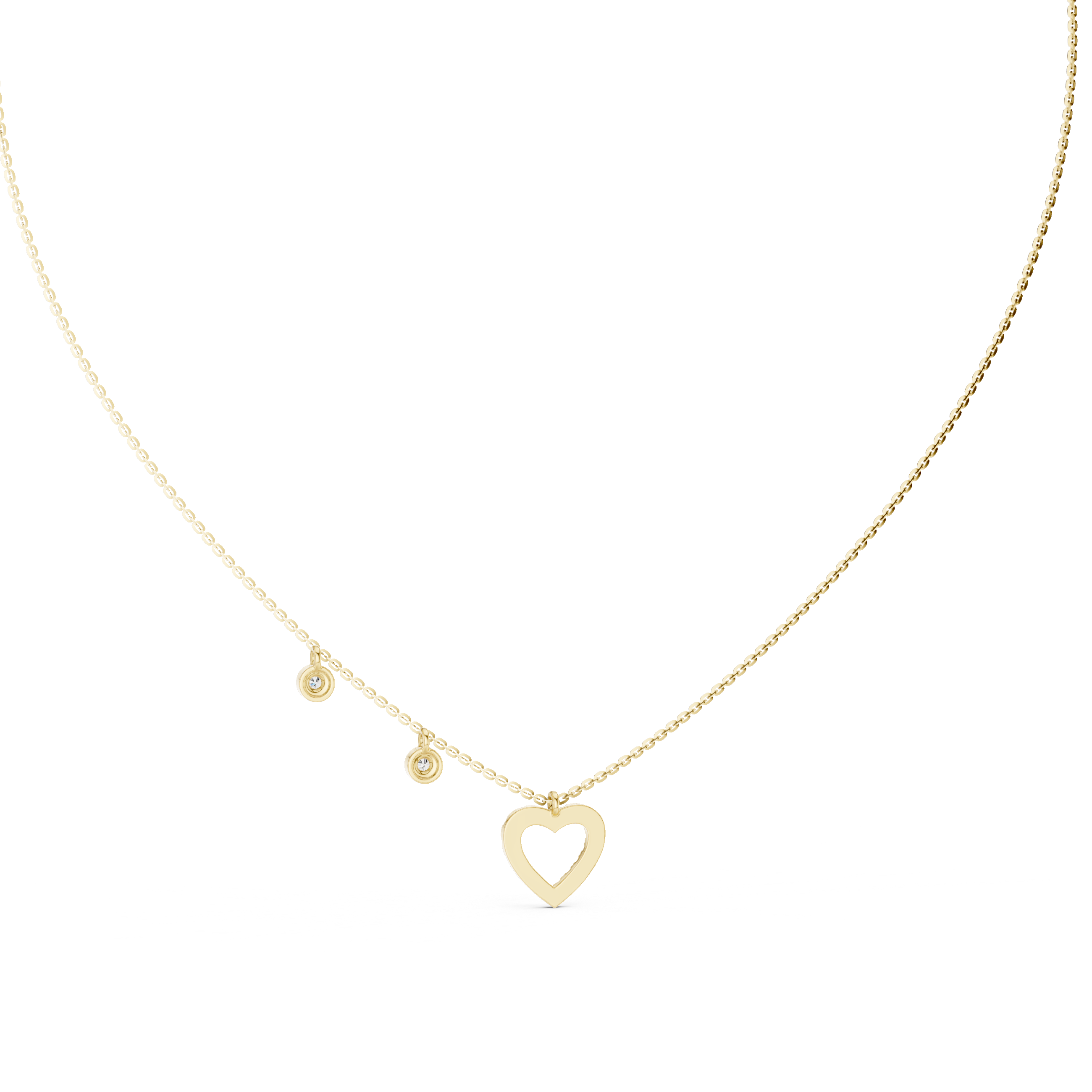 925 Silver Moissanite Heart Shape Pendant 14K Gold Plated