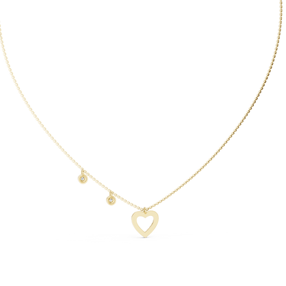 925 Silver Moissanite Heart Shape Pendant 14K Gold Plated