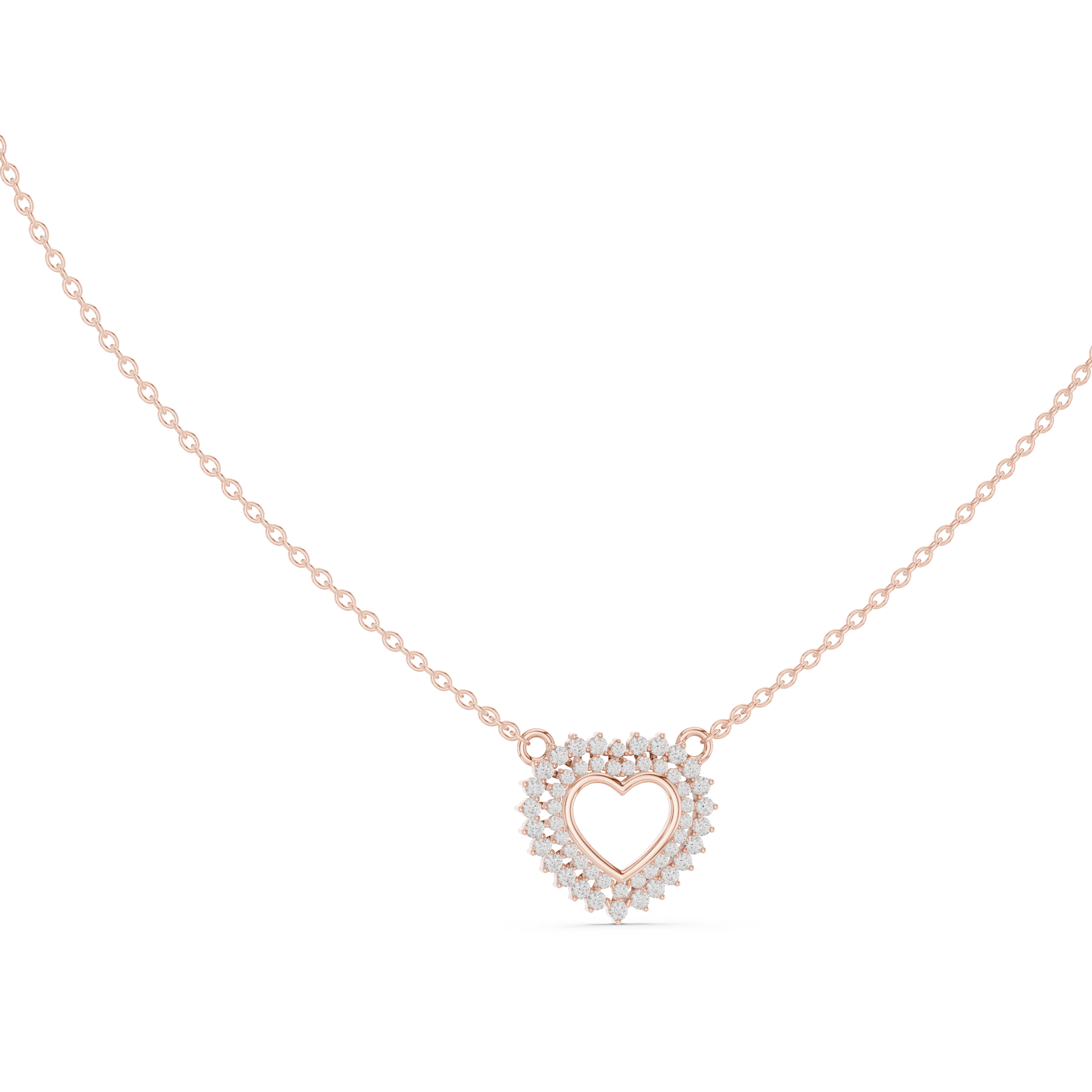 925 Silver Moissanite Heart Shape Pendant 14K Gold Plated