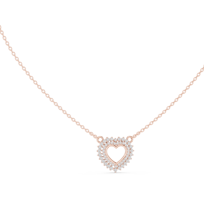 925 Silver Moissanite Heart Shape Pendant 14K Gold Plated