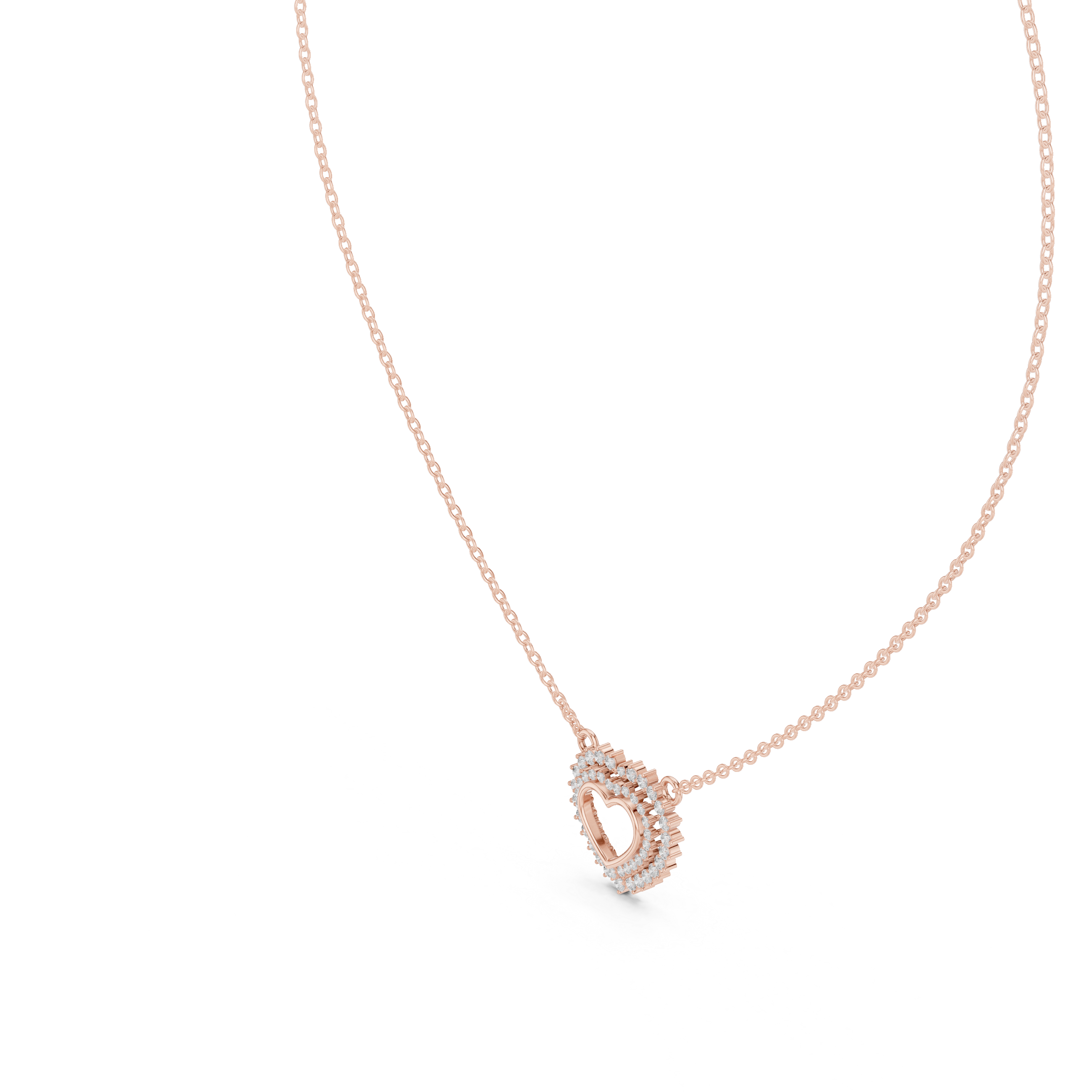 925 Silver Moissanite Heart Shape Pendant 14K Gold Plated