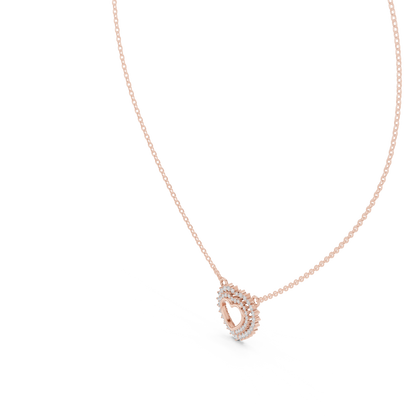 925 Silver Moissanite Heart Shape Pendant 14K Gold Plated