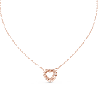 925 Silver Moissanite Heart Shape Pendant 14K Gold Plated