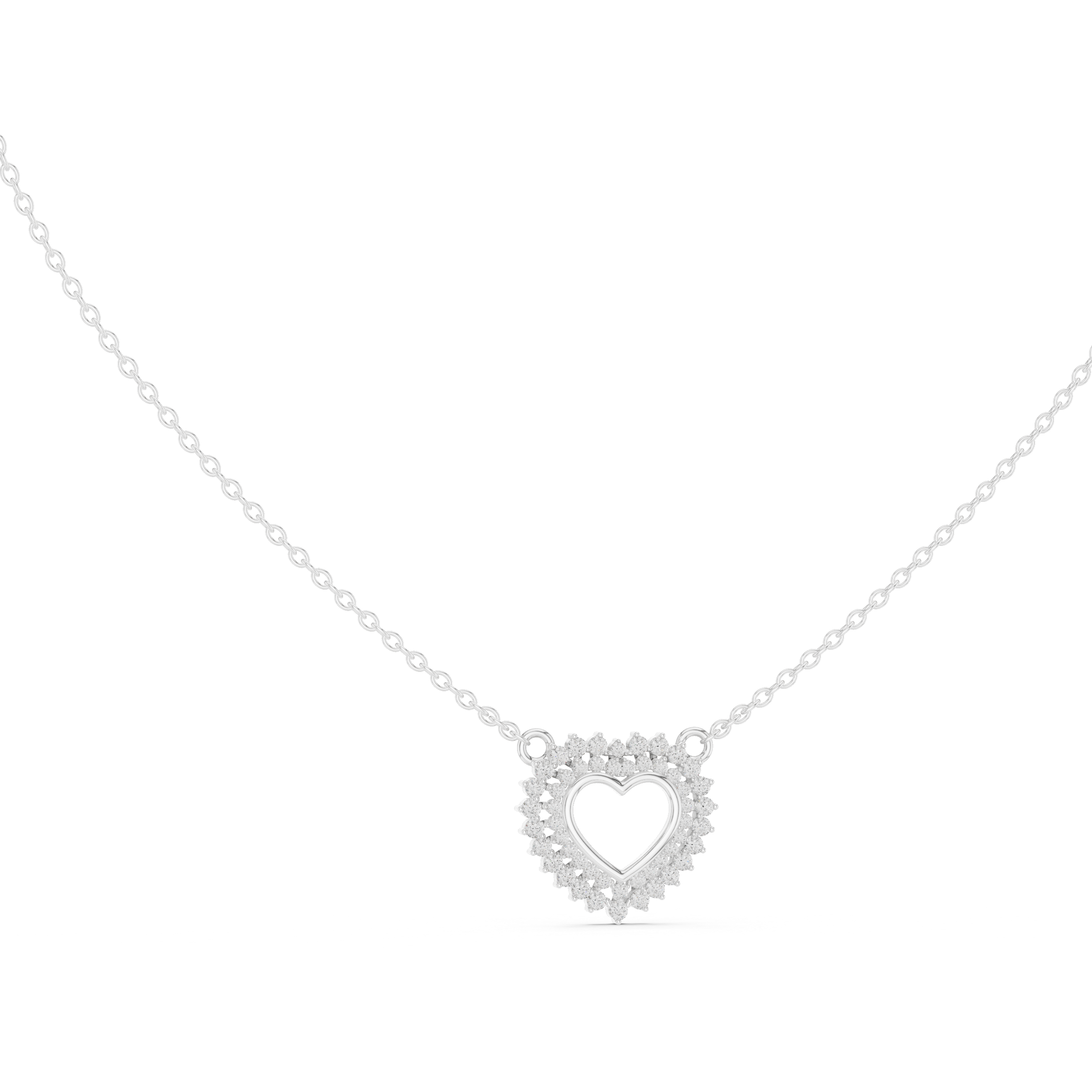 925 Silver Moissanite Heart Shape Pendant 14K Gold Plated