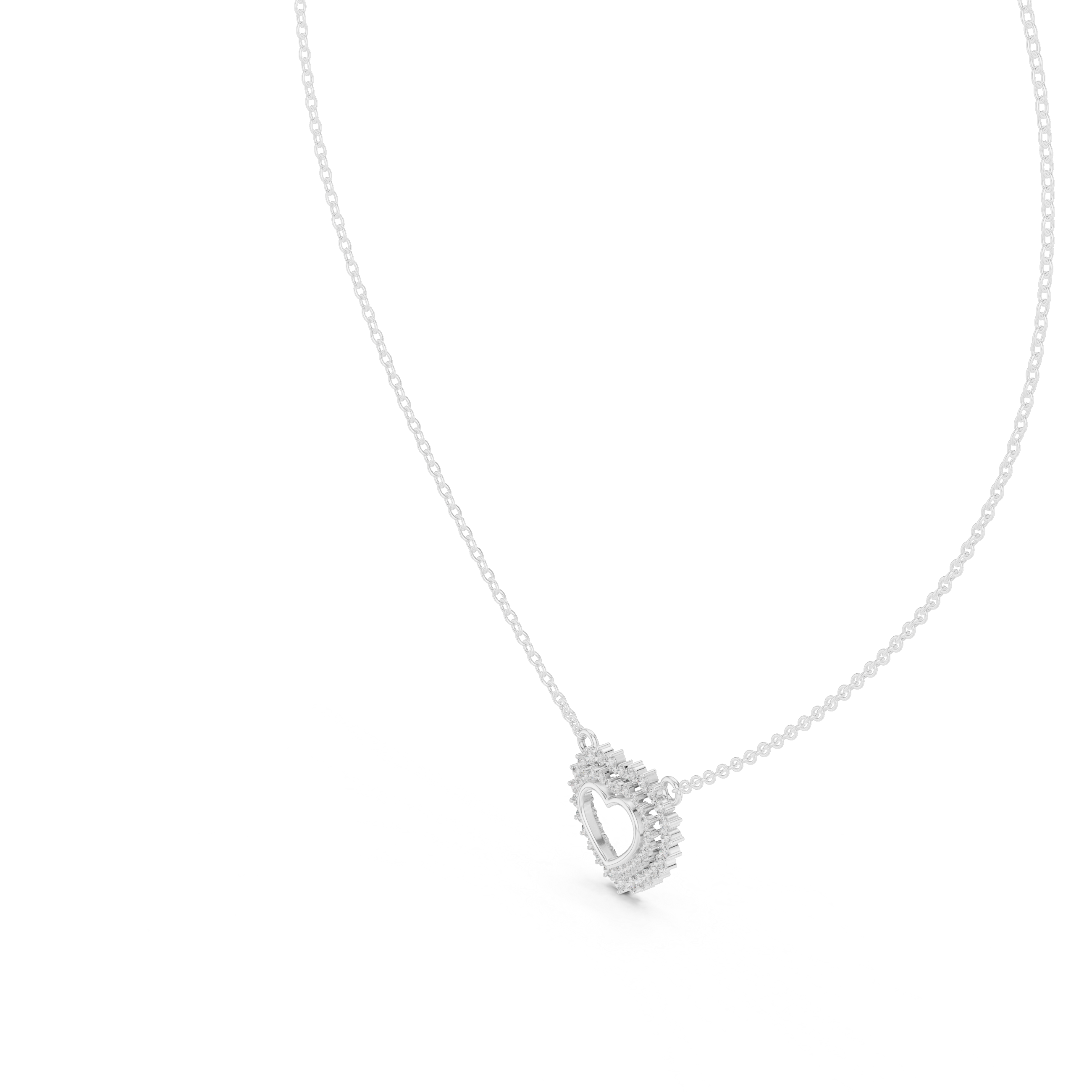 925 Silver Moissanite Heart Shape Pendant 14K Gold Plated