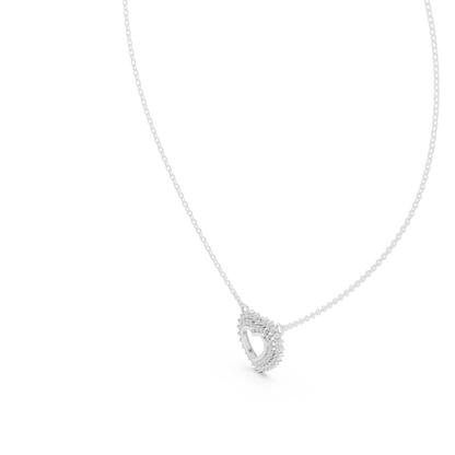 925 Silver Moissanite Heart Shape Pendant 14K Gold Plated