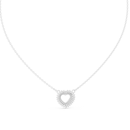 925 Silver Moissanite Heart Shape Pendant 14K Gold Plated