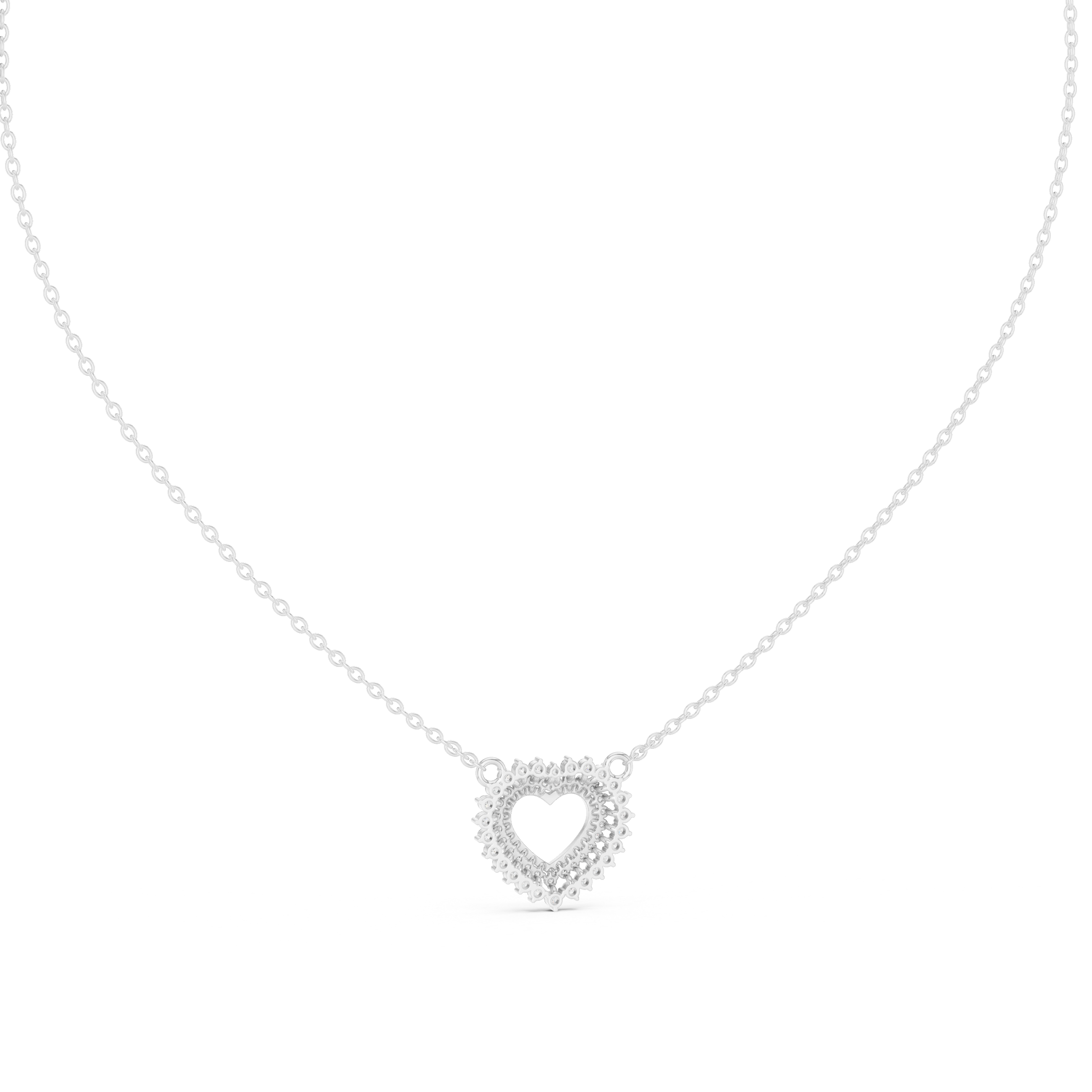 925 Silver Moissanite Heart Shape Pendant 14K Gold Plated