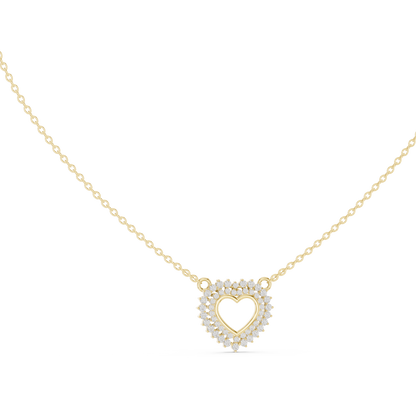 925 Silver Moissanite Heart Shape Pendant 14K Gold Plated
