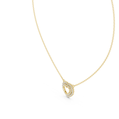 925 Silver Moissanite Heart Shape Pendant 14K Gold Plated