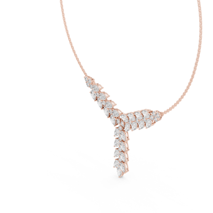 925 Silver Moissanite Wedding Drop Necklace 14K Gold Plated