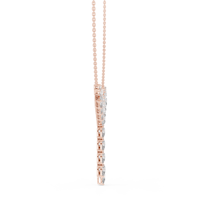 925 Silver Moissanite Wedding Drop Necklace 14K Gold Plated