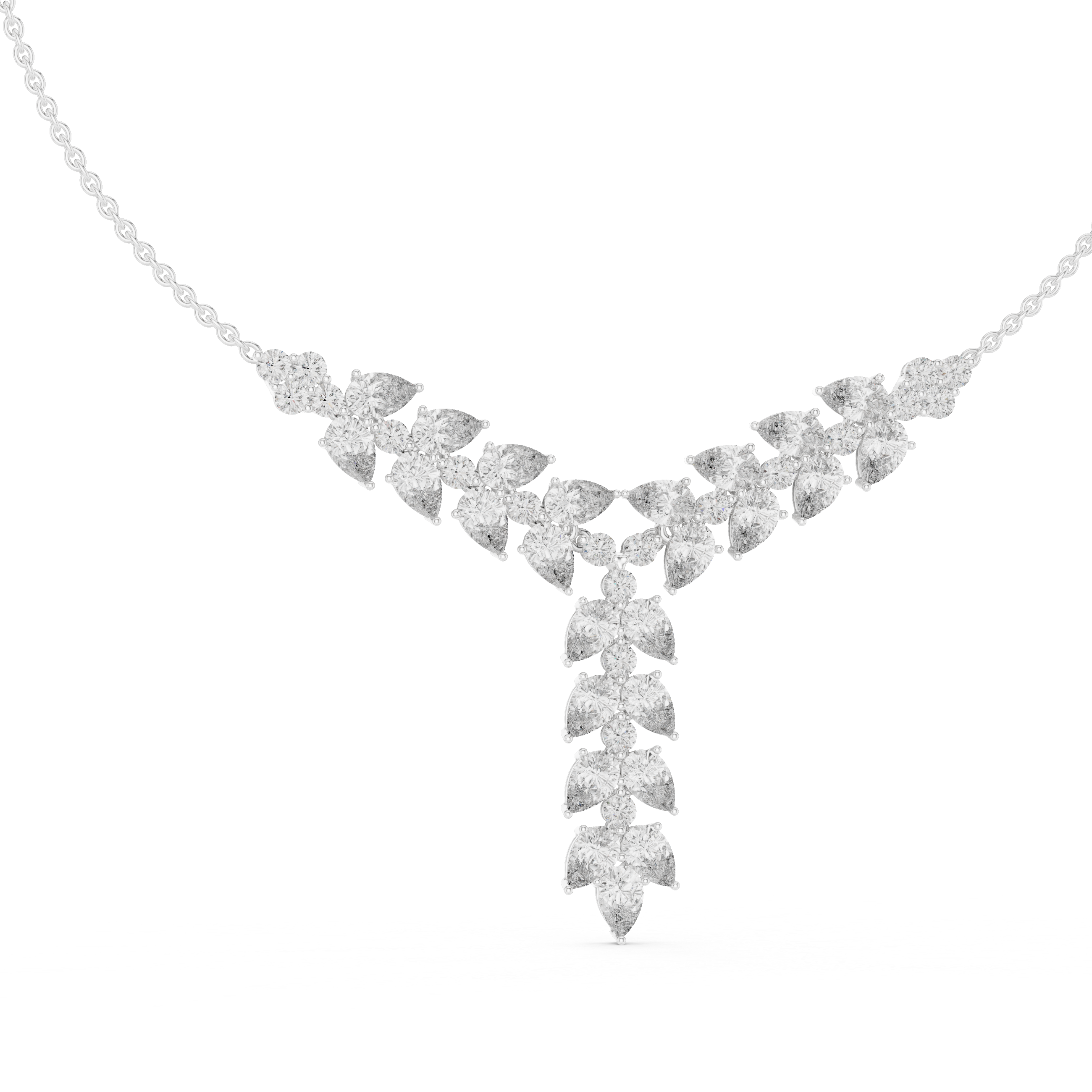 925 Silver Moissanite Wedding Drop Necklace 14K Gold Plated