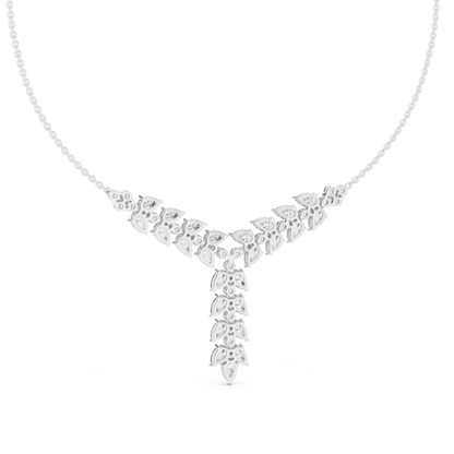 925 Silver Moissanite Wedding Drop Necklace 14K Gold Plated