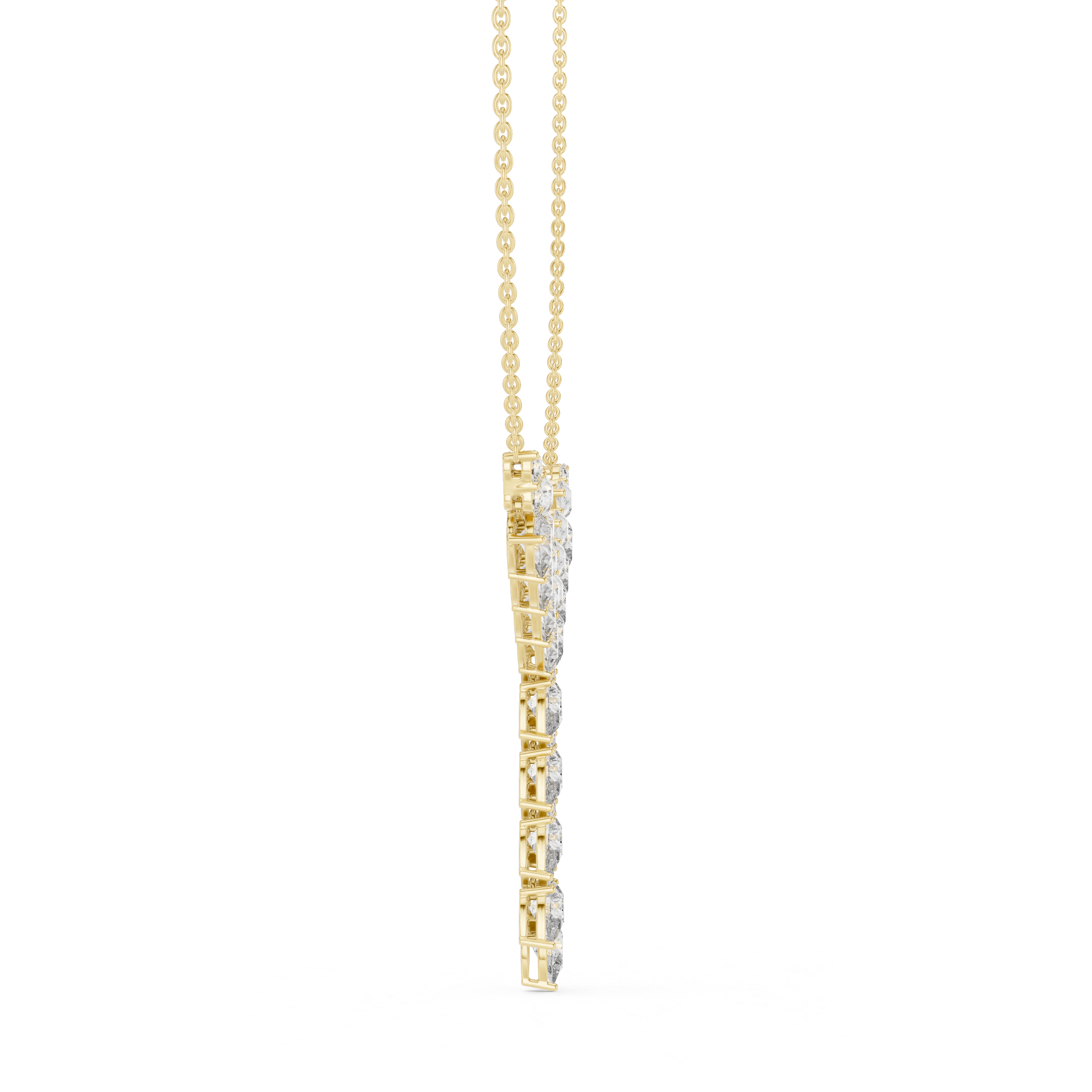 925 Silver Moissanite Wedding Drop Necklace 14K Gold Plated