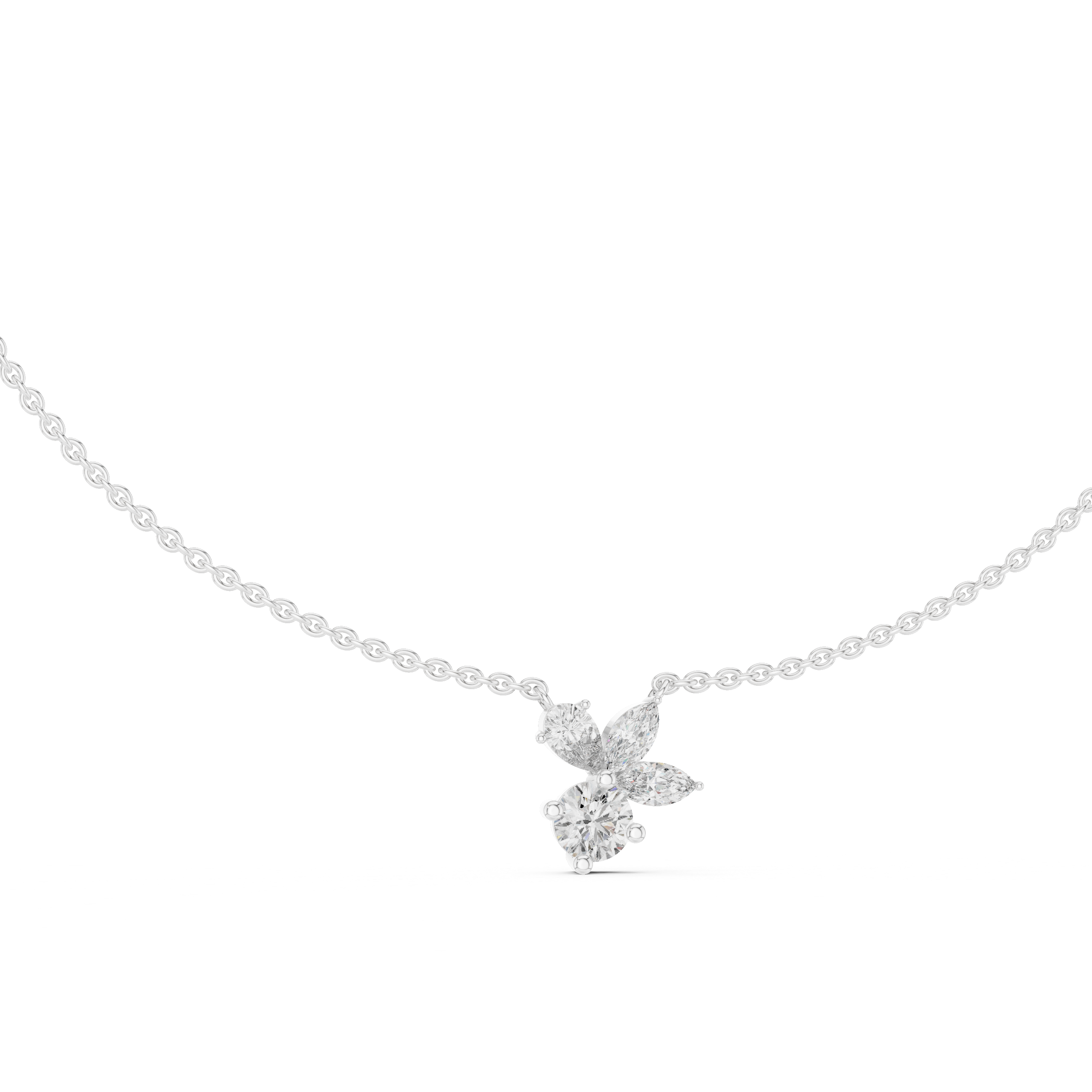 925 Silver Multi-Shape Moissanite Pendant 14K Gold Plated