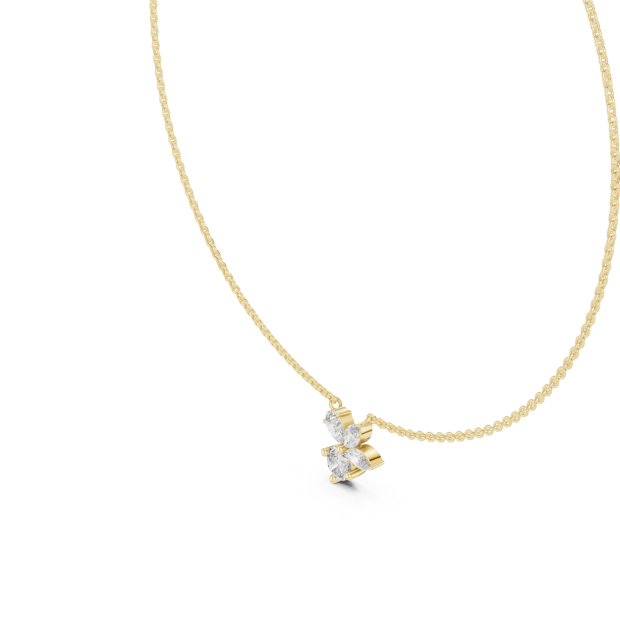 925 Silver Multi-Shape Moissanite Pendant 14K Gold Plated