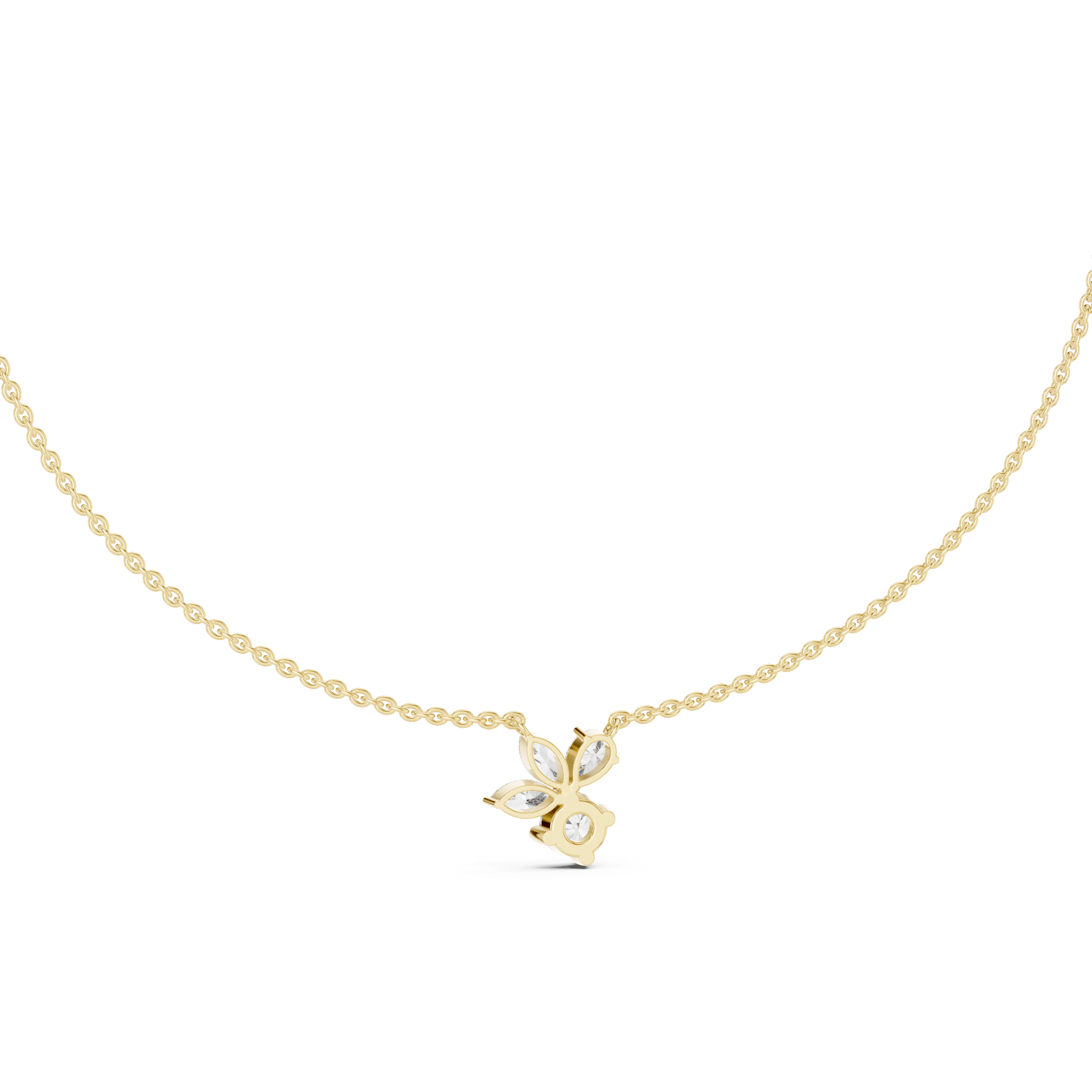 925 Silver Multi-Shape Moissanite Pendant 14K Gold Plated