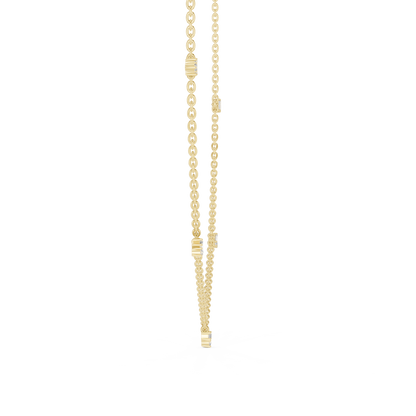 925 Silver Moissanite Emerald Station Pendant 14K Gold Plated