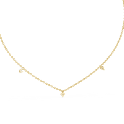 925 Silver Moissanite Emerald Station Pendant 14K Gold Plated