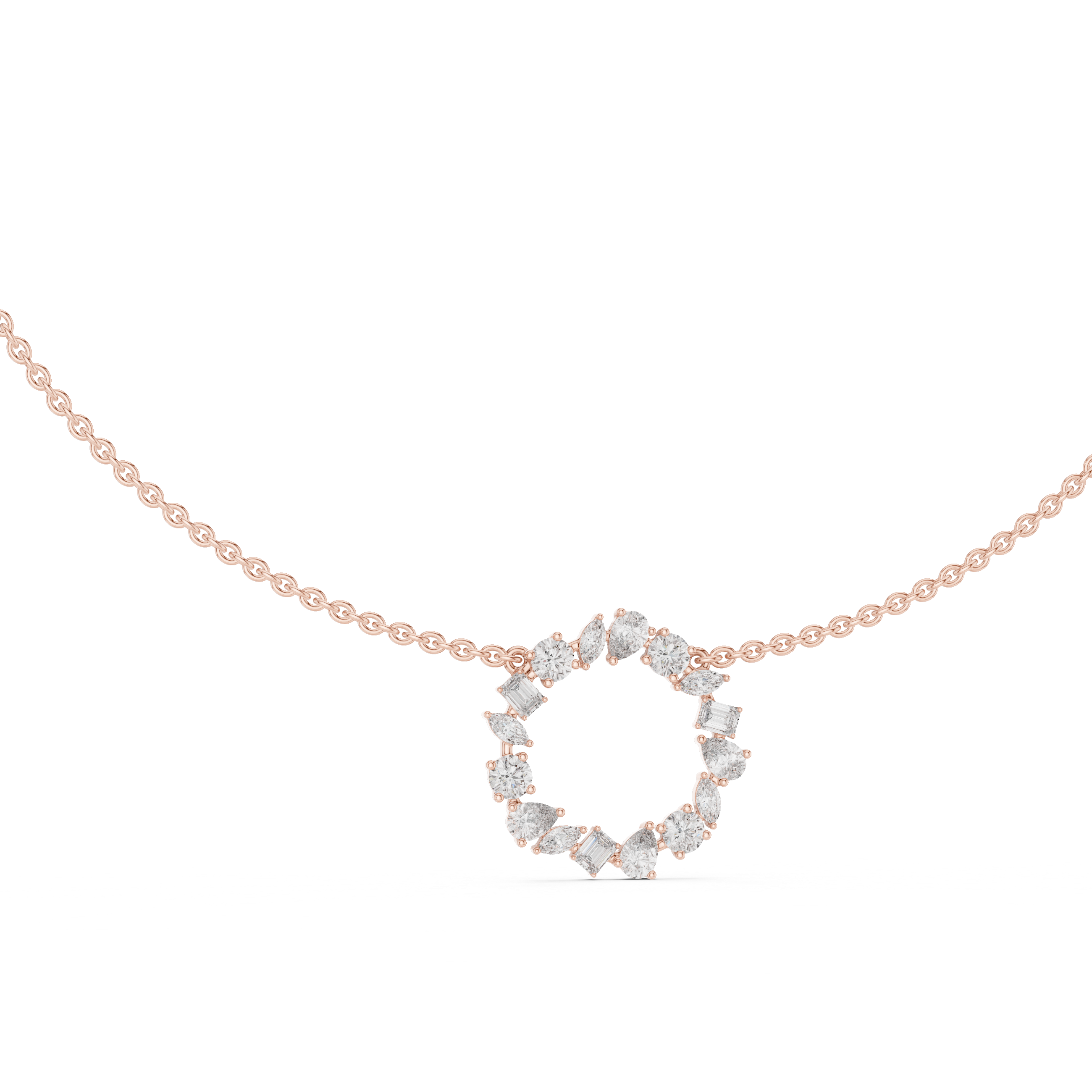 925 Silver Moissanite Circle Shape Pendant 14K Gold Plated