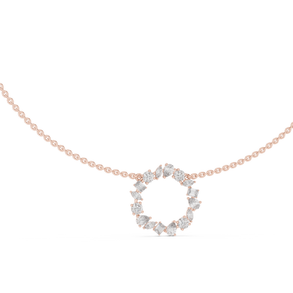 925 Silver Moissanite Circle Shape Pendant 14K Gold Plated