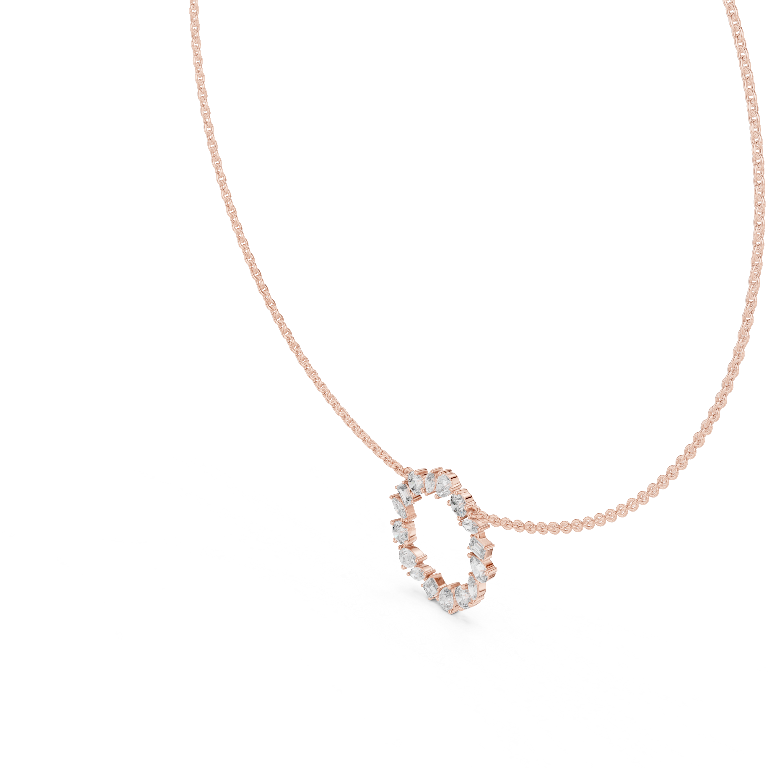 925 Silver Moissanite Circle Shape Pendant 14K Gold Plated