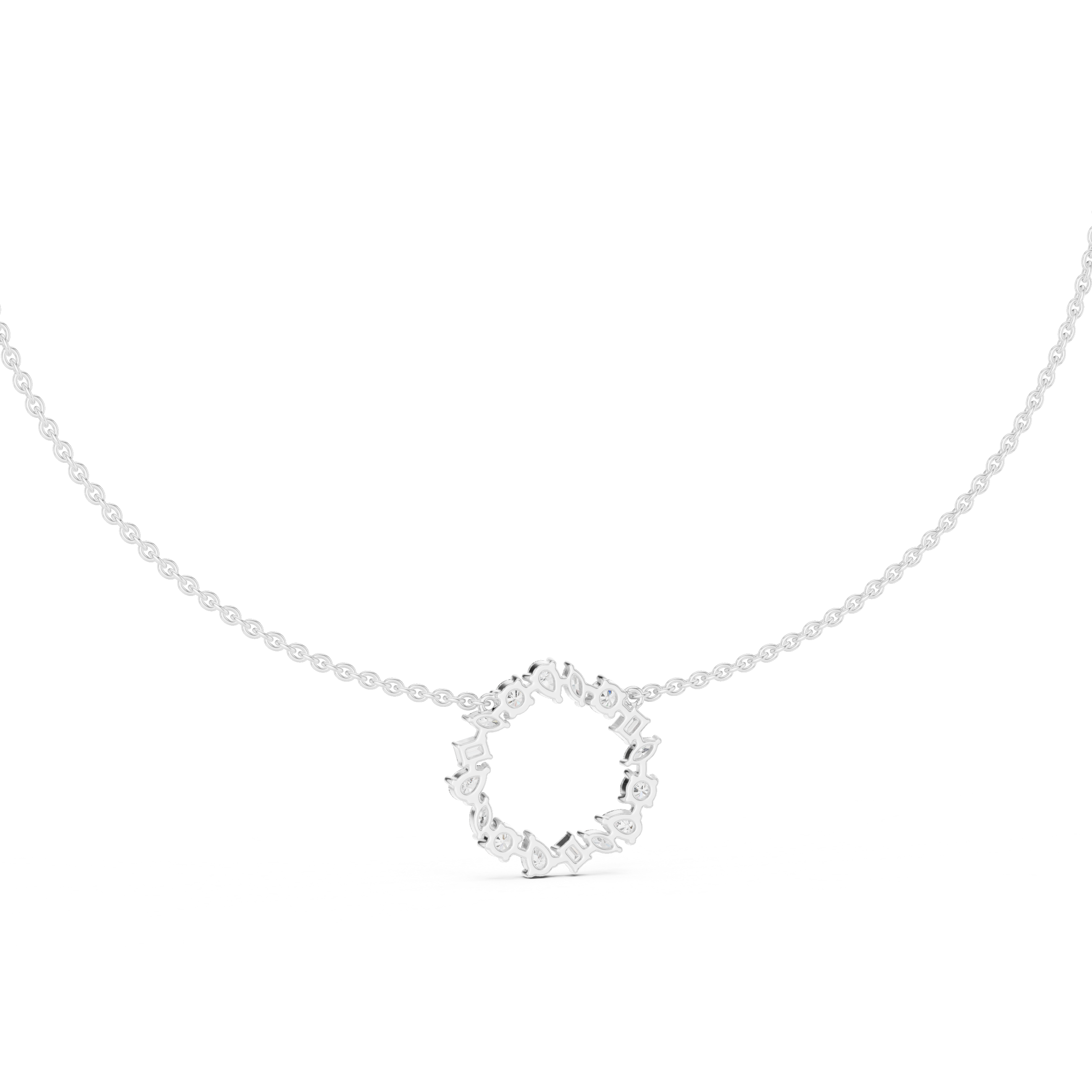 925 Silver Moissanite Circle Shape Pendant 14K Gold Plated