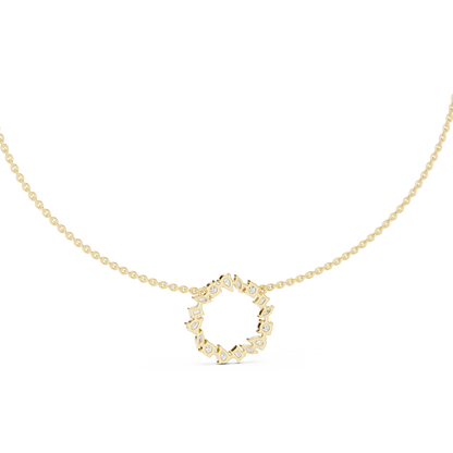 925 Silver Moissanite Circle Shape Pendant 14K Gold Plated