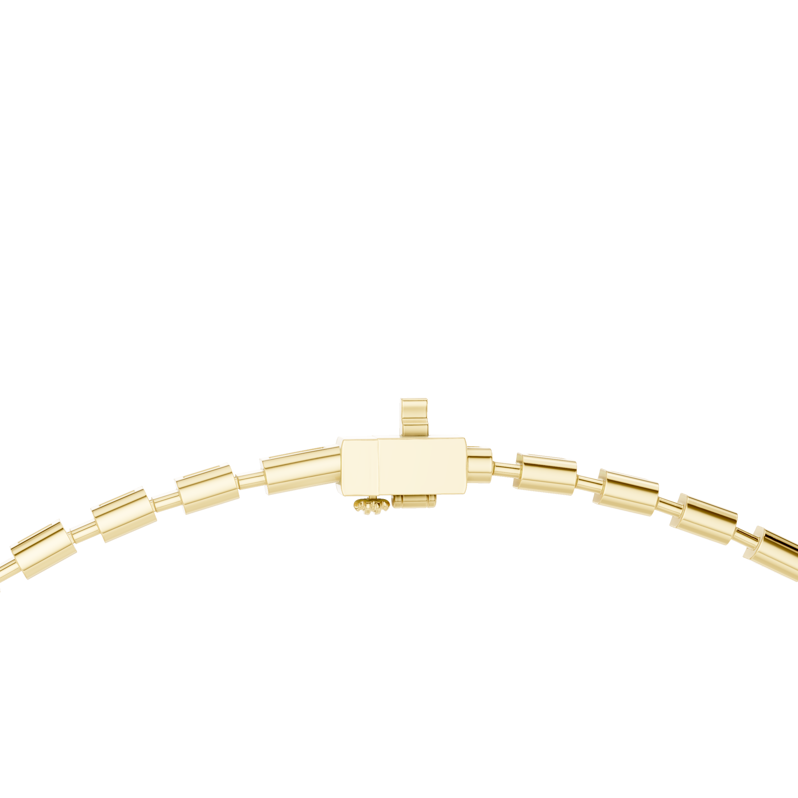 925 Silver Graduated Emerald-Cut Moissanite Tennis Necklace – 14K Gold Finish