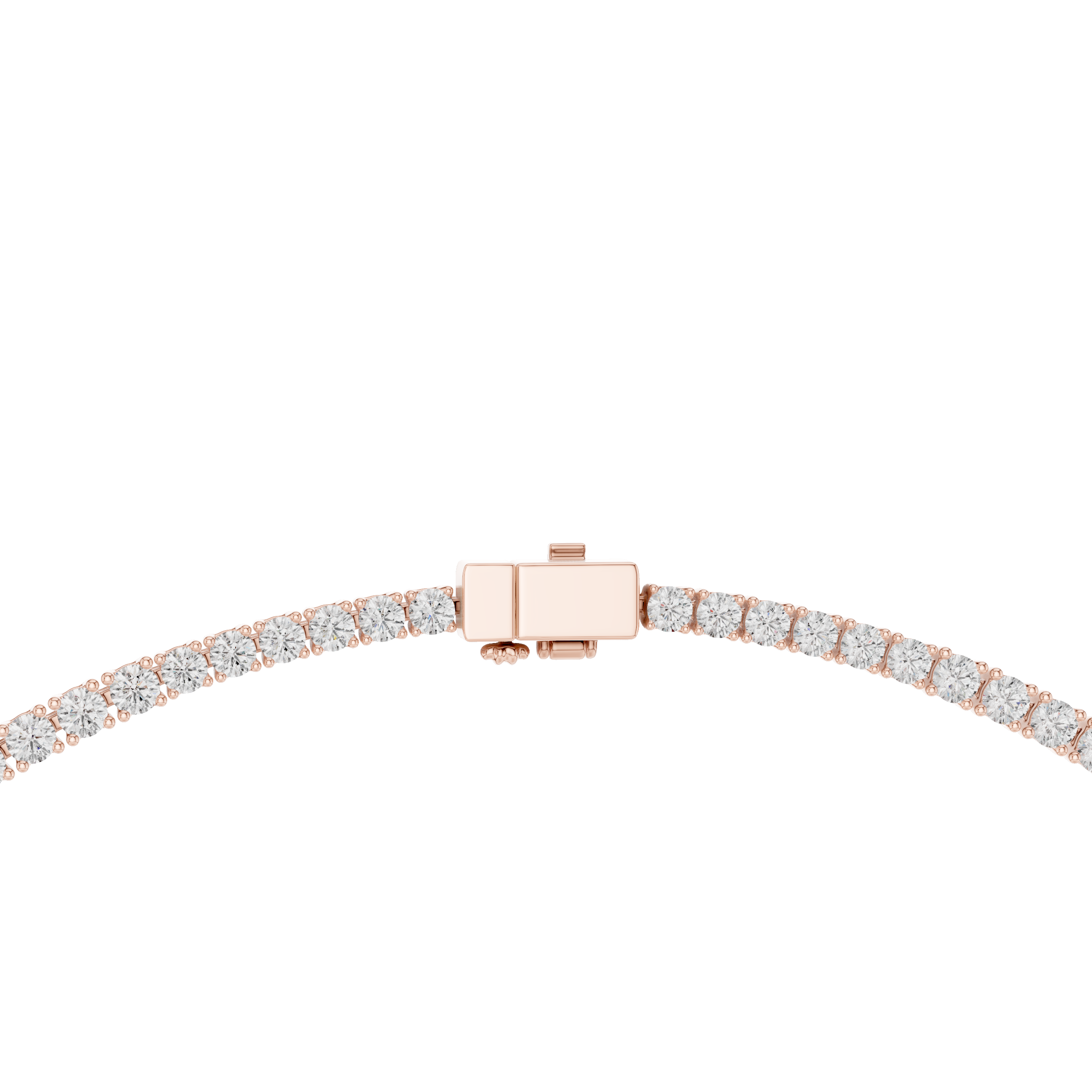 925 Silver Graduated Round-Cut Solitaire Tennis Necklace – 14K Gold Finish