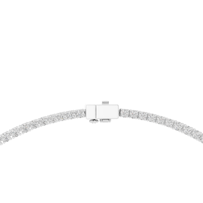 925 Silver Graduated Round-Cut Solitaire Tennis Necklace – 14K Gold Finish