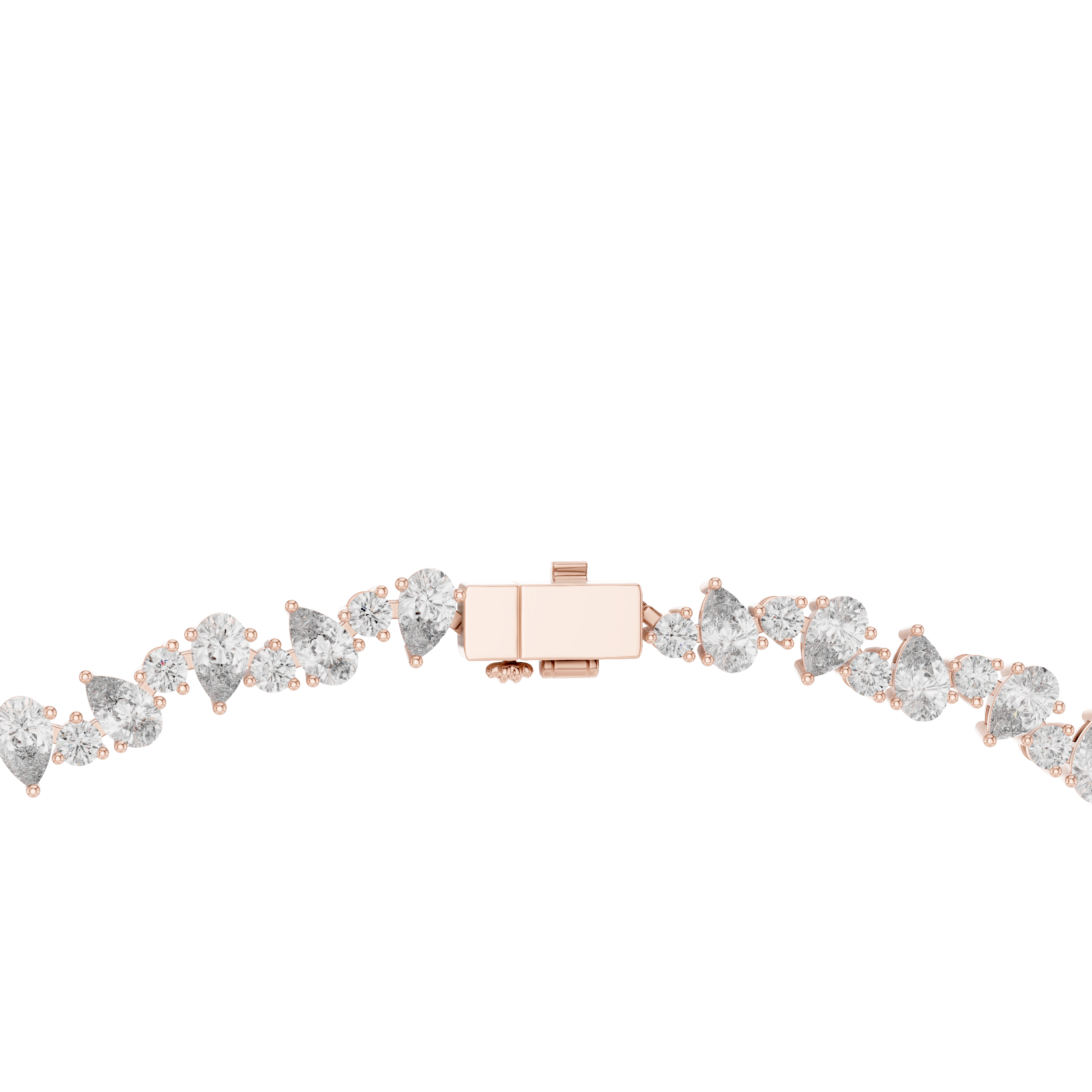 925 Silver 14CT Moissanite Riviera Tennis Necklace – 14K Gold Finish