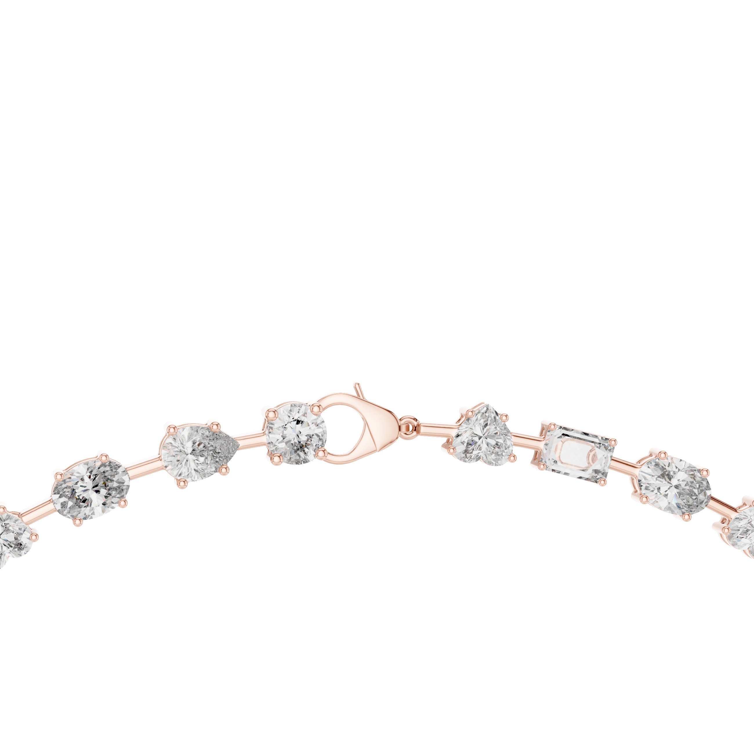 925 Sterling Silver Mixed-Cut Moissanite Station Necklace 14k Gold Plated