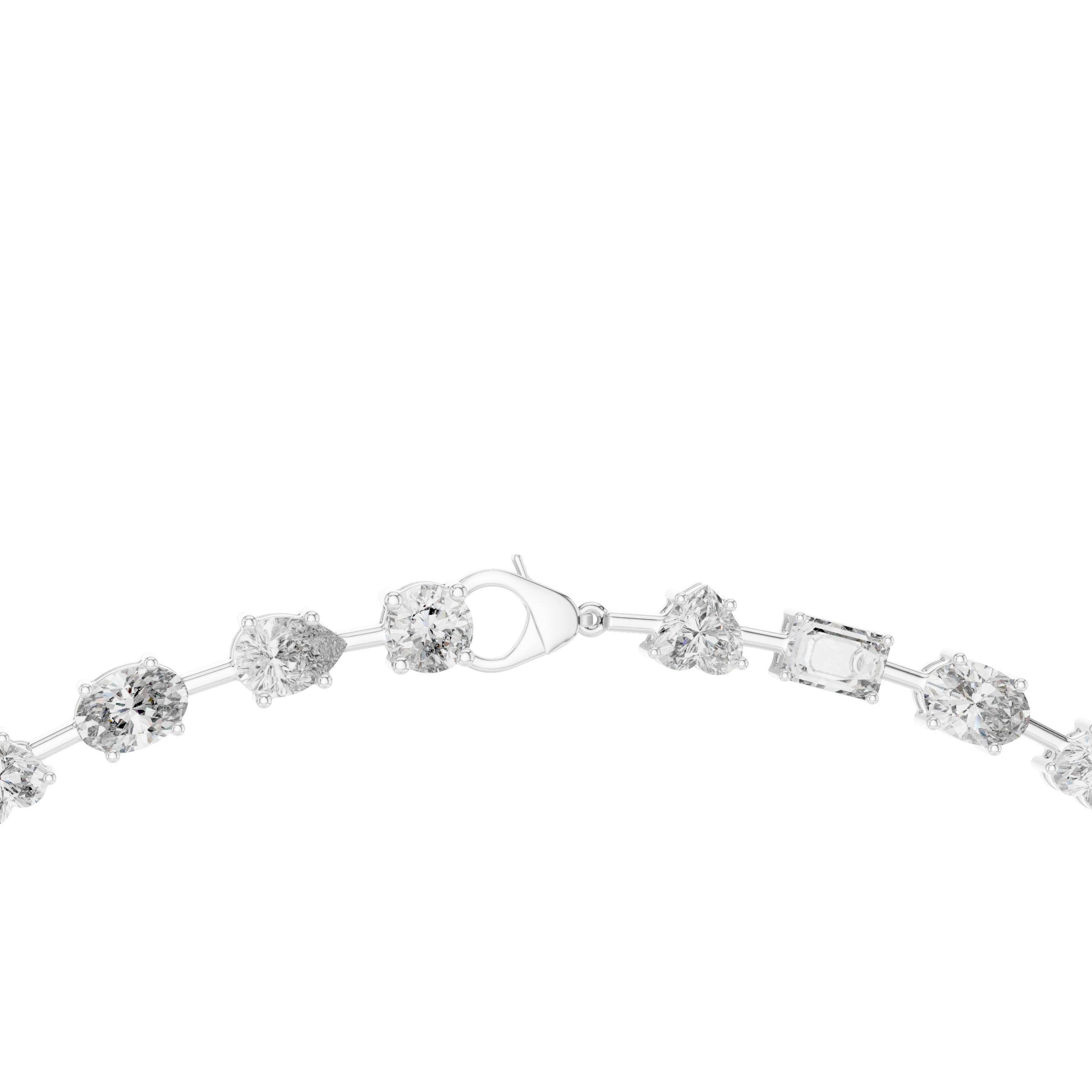 925 Sterling Silver Mixed-Cut Moissanite Station Necklace 14k Gold Plated