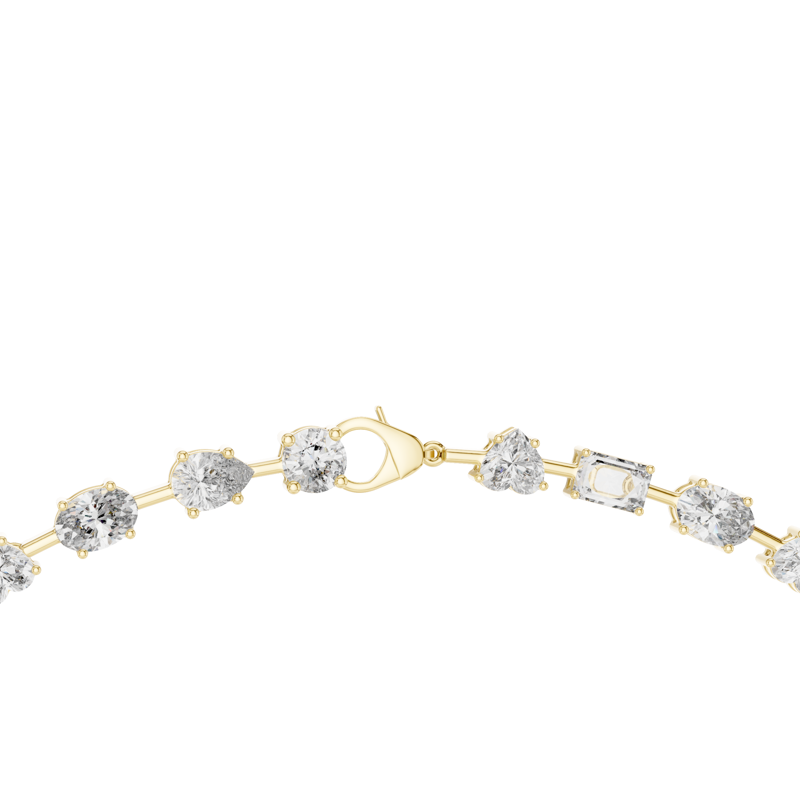 925 Sterling Silver Mixed-Cut Moissanite Station Necklace 14k Gold Plated