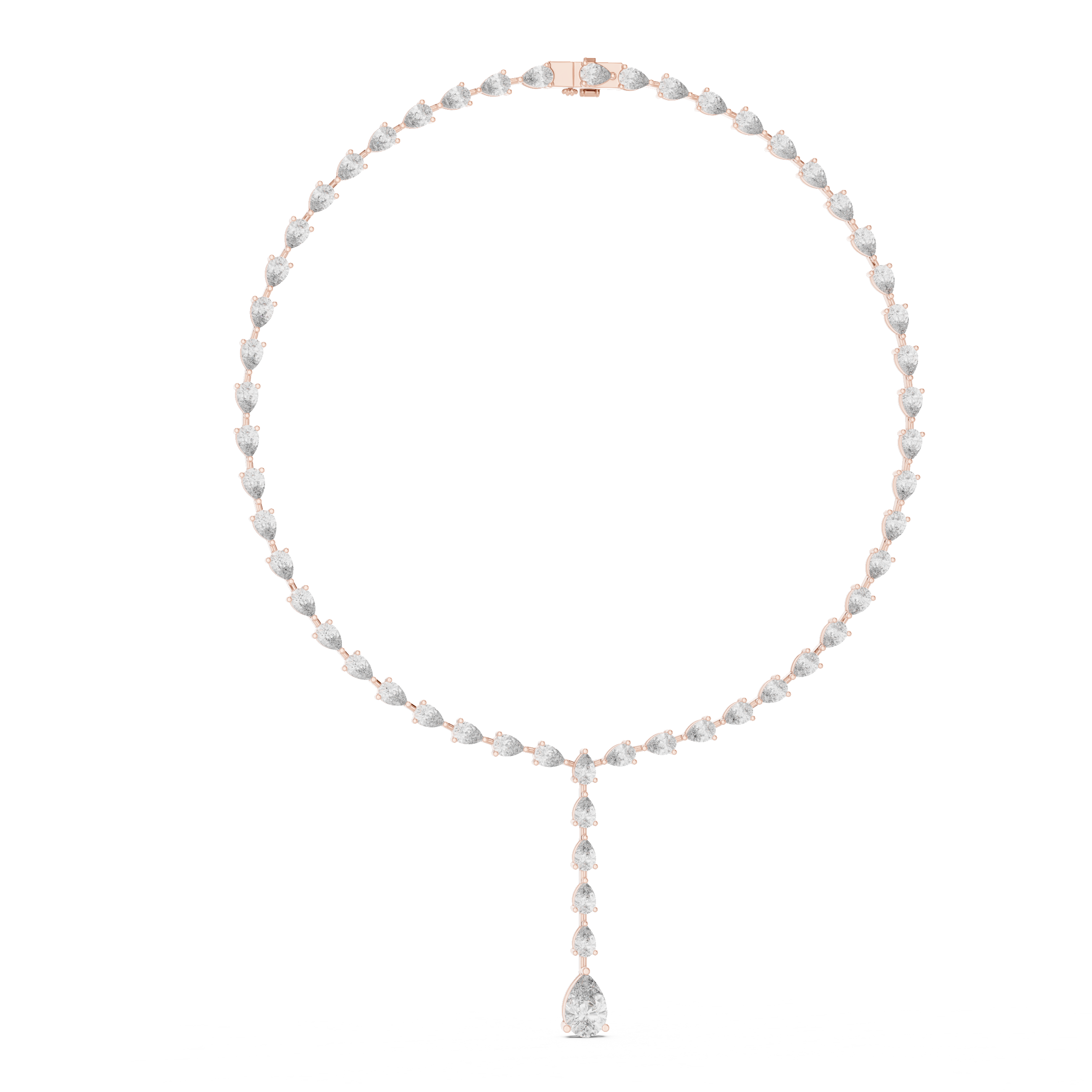 925 Silver Moissanite Lariat Drop Tennis Necklace 14k Gold Plated