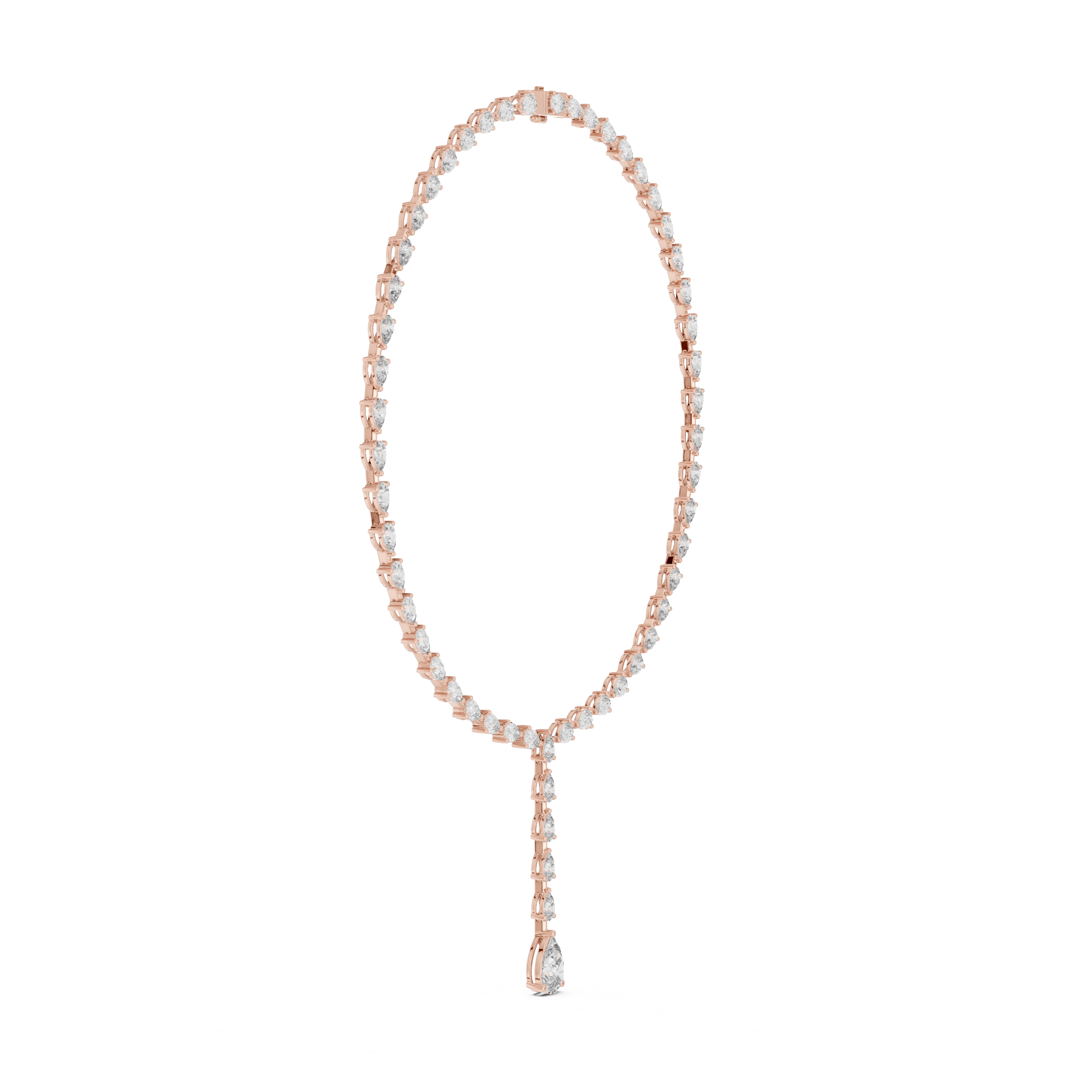 925 Silver Moissanite Lariat Drop Tennis Necklace 14k Gold Plated