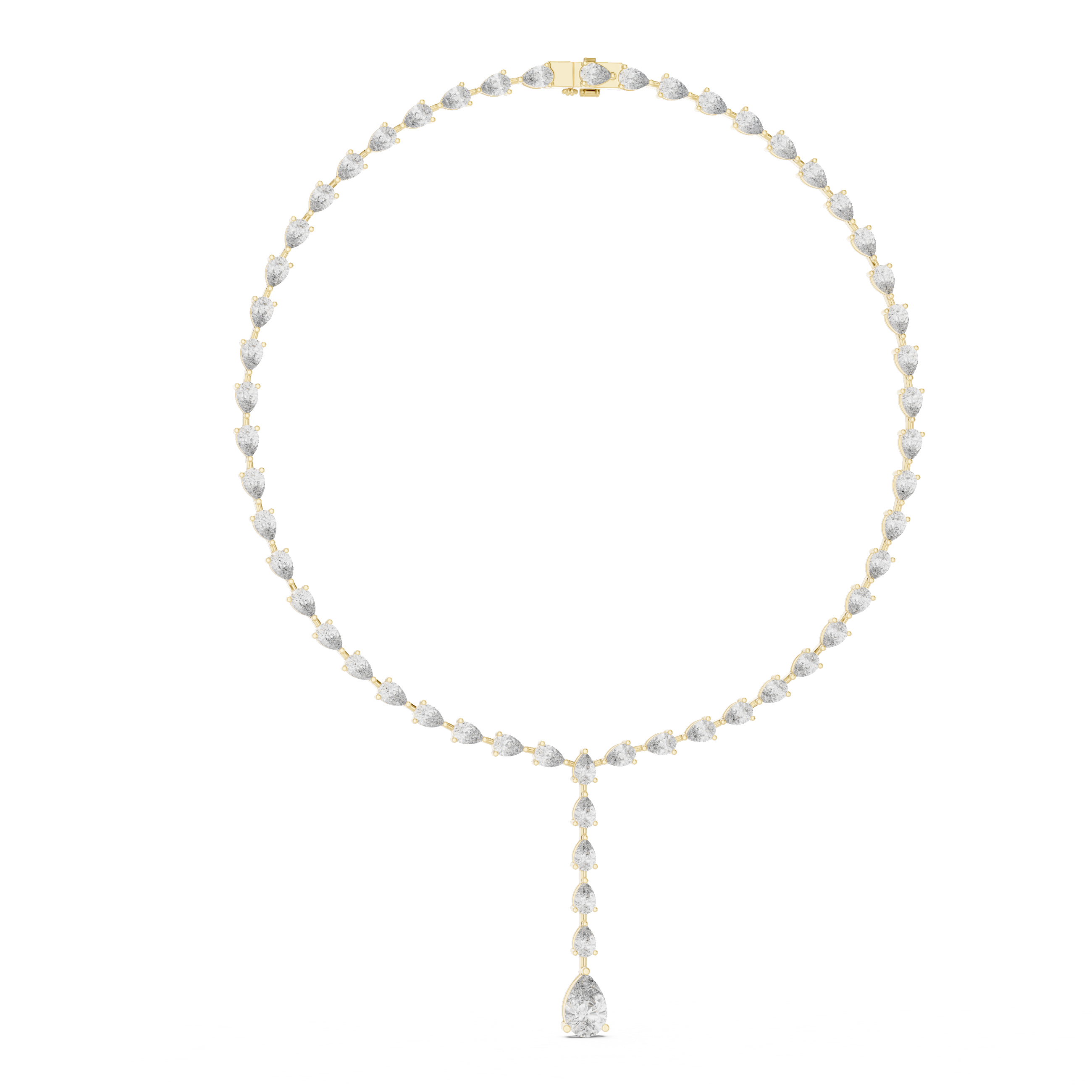 925 Silver Moissanite Lariat Drop Tennis Necklace 14k Gold Plated