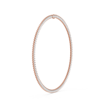 925 Silver Marquise Moissanite Tennis Necklace 14k Gold Plated
