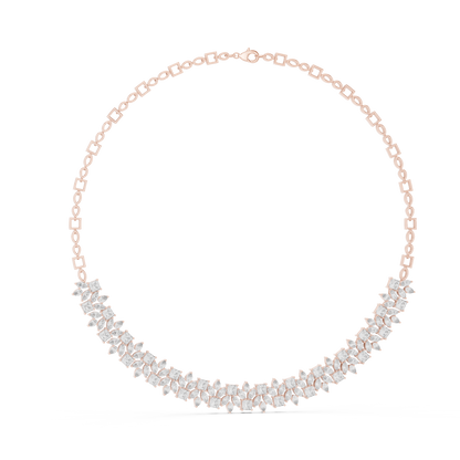 925 Silver Moissanite Geometric Chain Necklace 14k Gold Plated