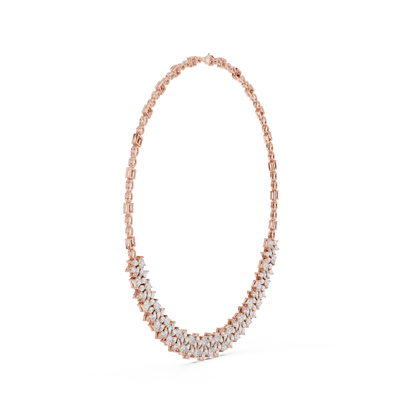 925 Silver Moissanite Geometric Chain Necklace 14k Gold Plated
