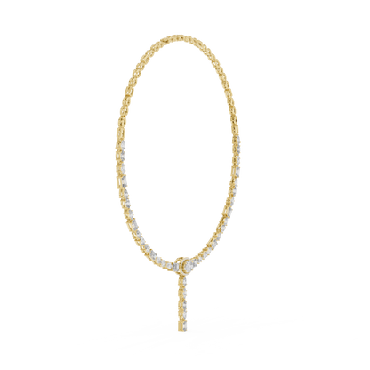 925 Silver Moissanite Geometric Drop Necklace 14k Gold Plated