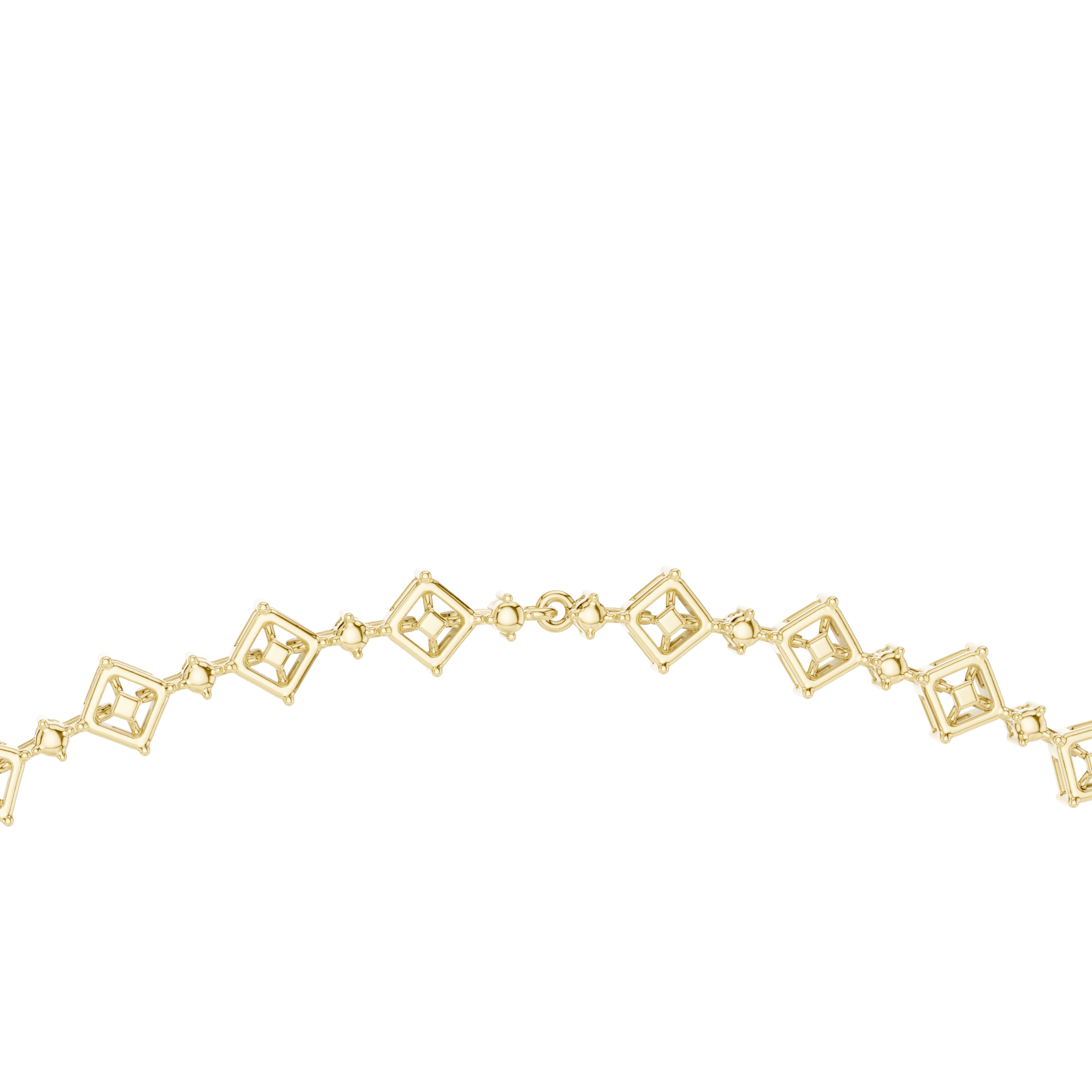 925 Silver Moissanite Mixed-Cut Halo Drop Necklace 14k Gold Plated